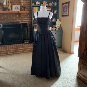 Black Victorian goth prom dress